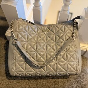 Kate Spade Whitaker Place Aurelia Quilted Leather Hobo Bag, Big Smoke Grey